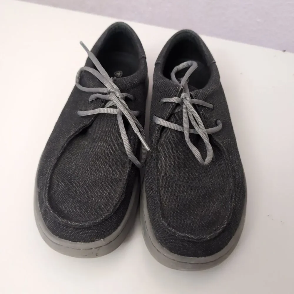 Ariat Men's Size 8 D Hilo Charcoal Casual Shoes - Lace Up Moc Toe - Ariat Shoe